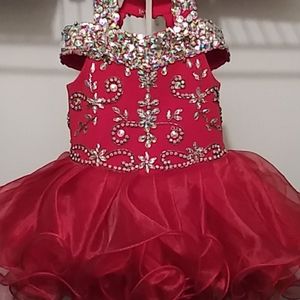 Red pageant cupcake dress